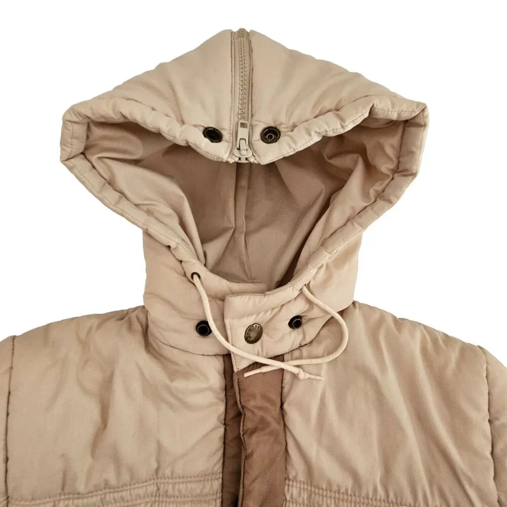 London Fog Coat Girls Large 14 Brown Tan Hooded Puffer Jacket